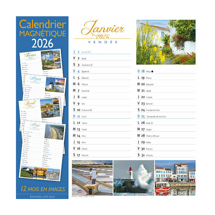 Calendrier Aimant Vende 2026