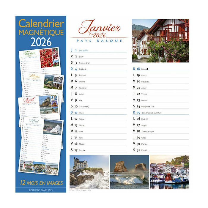 Calendrier Magnetique 2026 Pays Basque