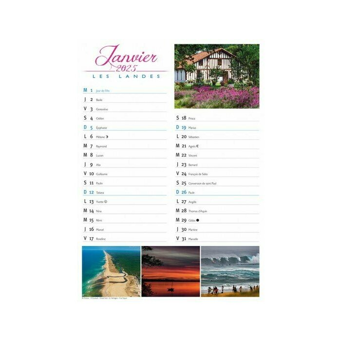 Calendrier Aimant 2025 Landes
