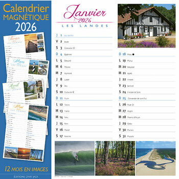 Calendrier Magnétique 2026 Les Landes 