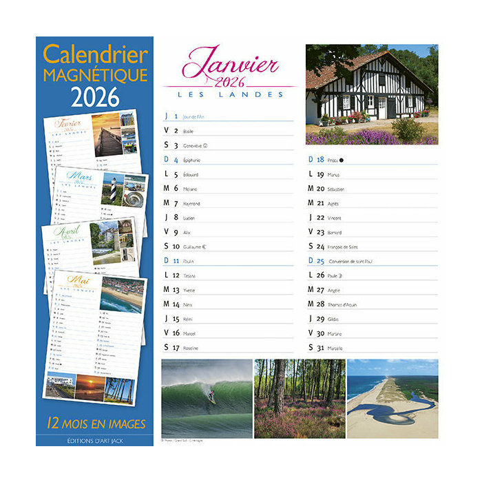 Calendrier Magnetique Les Landes 2026