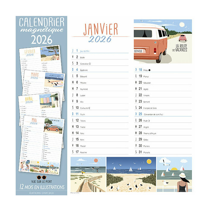 Calendrier Magntique Affiche t 2026
