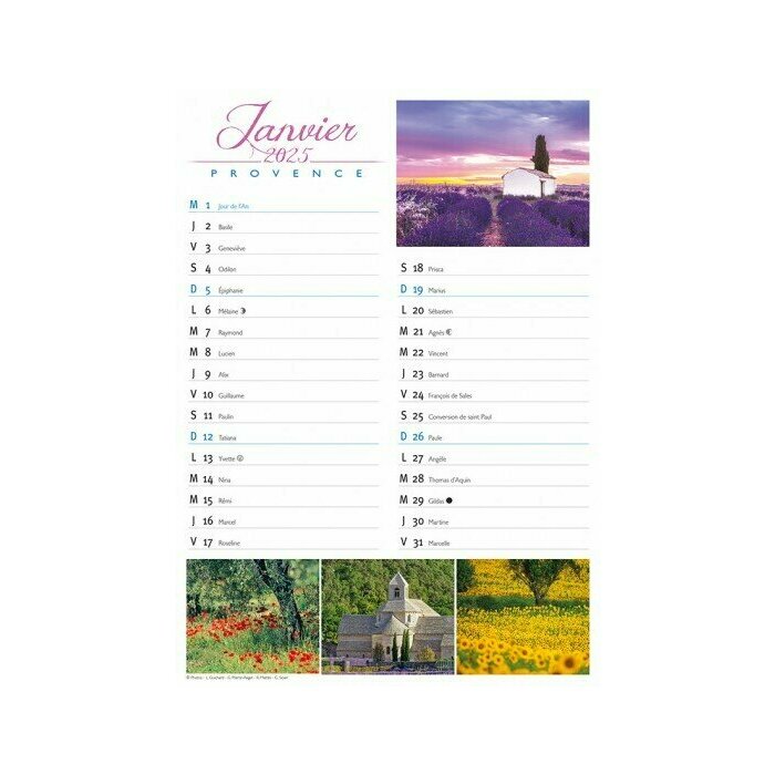 Calendrier Aimant 2025 Abbaye de Senanque