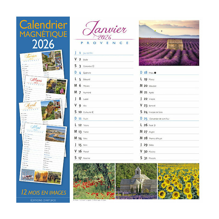 Calendrier Magntique 2026 Provence