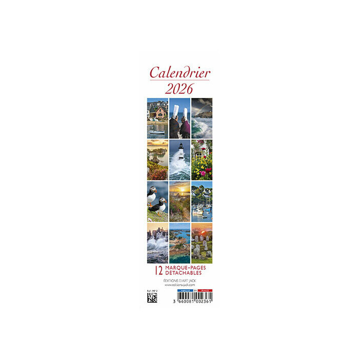 Calendrier 2025 marque page livre Bretagne