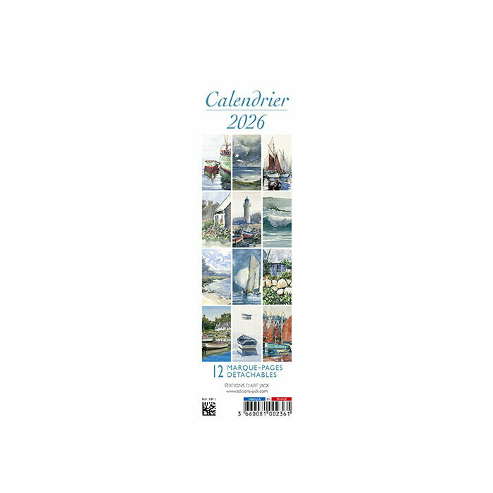 Calendrier papier Voilier 2026 Marque Page