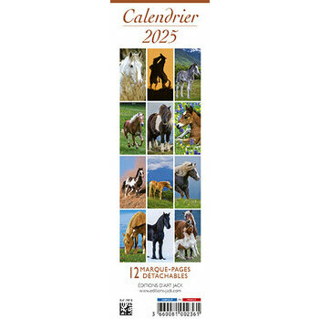 Calendrier Marque Page 2025 Chevaux