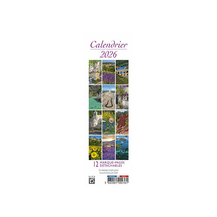 Calendrier papier Marque page 2026 Provence