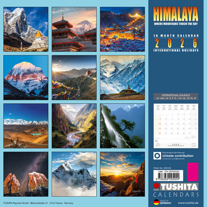Calendrier Mural Montagnes Evrest 2026 spirituel