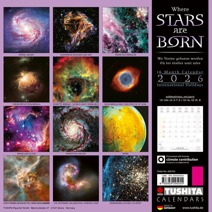 Calendrier 2026 Etoiles Constellation 