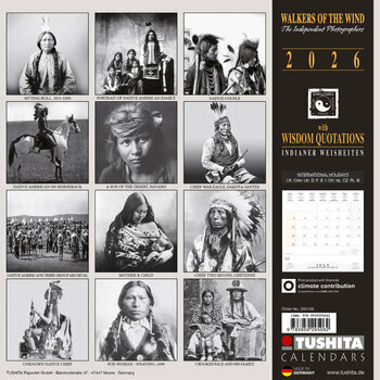 Calendrier 2026 Indiens D'Amérique Walkers of The Wind