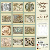 Calendrier 2026 Carte géographique vintage