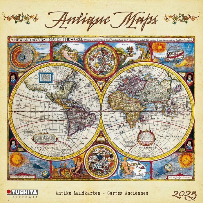 Calendrier Mural Carte Antique 2025