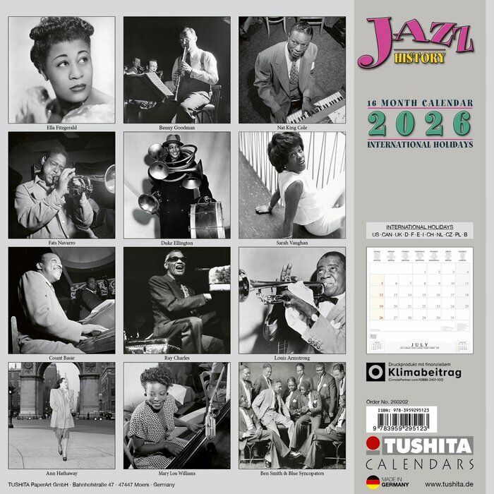 Calendrier 2026 Jazz icone jazzy