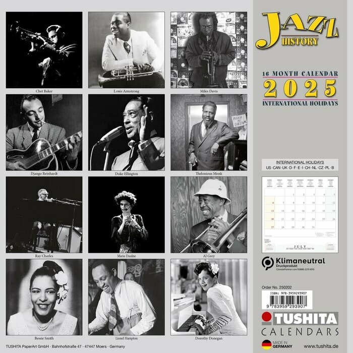 Calendrier 2025 Jazz Louis Armstrong