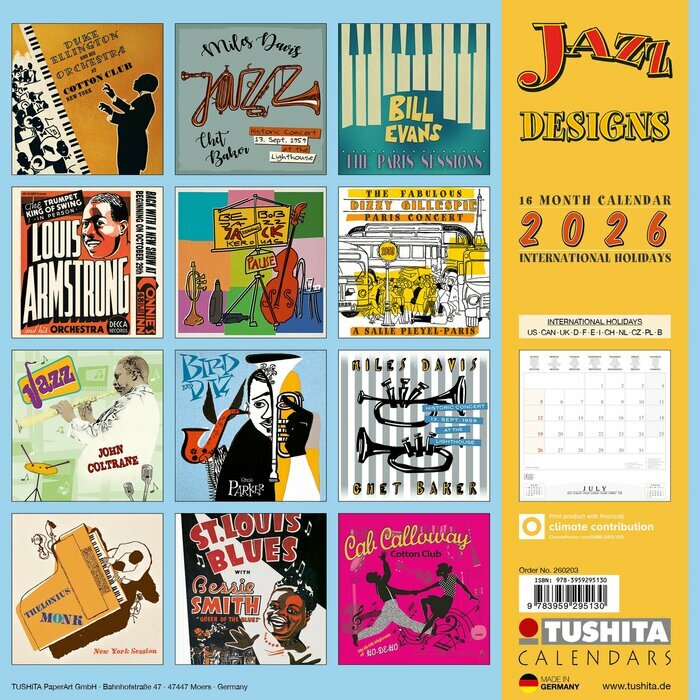Calendrier 2026 Affiche icône Jazz musique