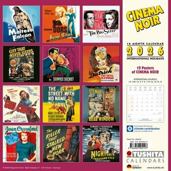 Calendrier 2025 Affiches Film Cinéma Noir