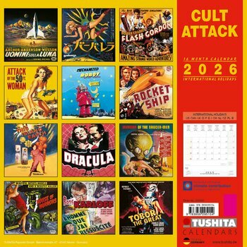 Calendrier 2025 Affiches Film Cinéma Horreur Rétro