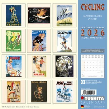 Calendrier 2025 Affiches Film Rétro Cyclisme