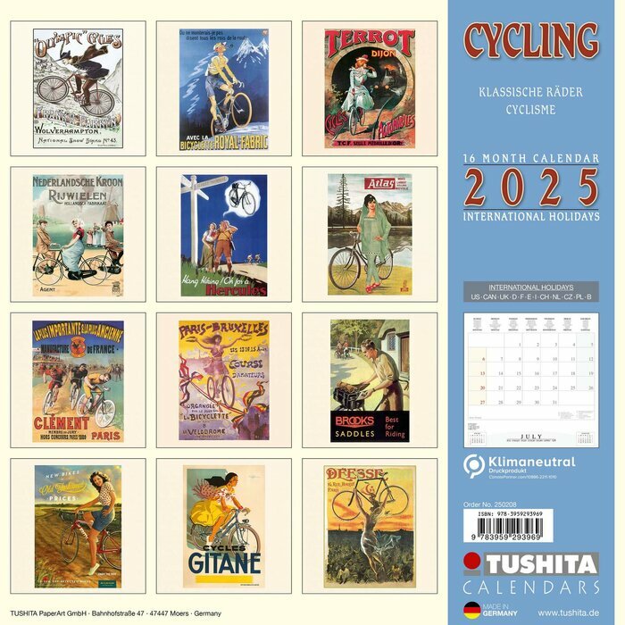Calendrier Mural 2025 Cyclisme Vlo