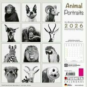 Calendrier 2026 Animaux Noir Blanc Herisson
