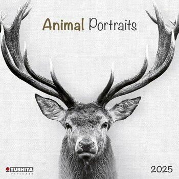 Calendrier 2025 Portrait Animaux Noir et Blanc