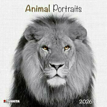 Calendrier 2026 Portrait Animaux Noir et Blanc