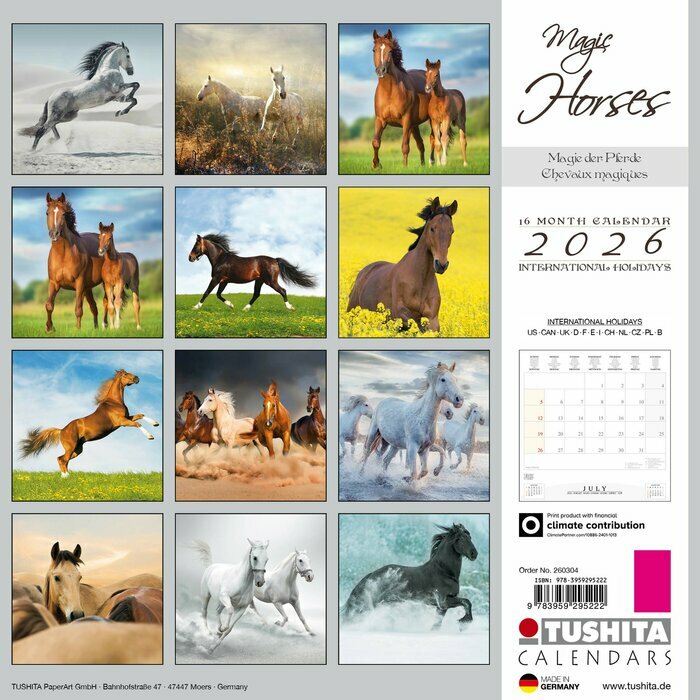 Calendrier 2026 Chevaux Magiques libert