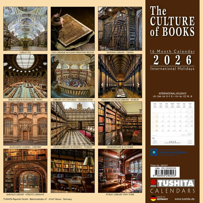Calendrier 2026 Bibliothques Patrimoine Livres