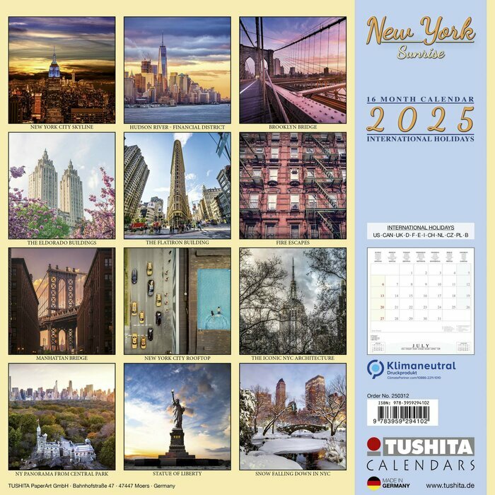 Calendrier Mural 2025 Brooklyn Flatiron 