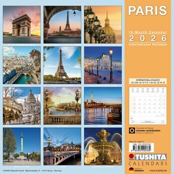 Calendrier 2026 Paris