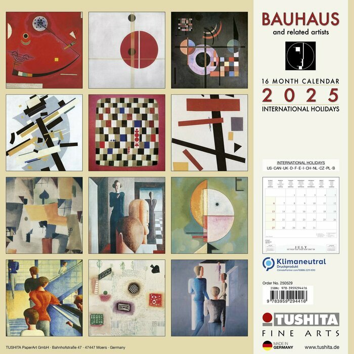 Calendrier Mural 2025 Bauhaus Klee Kandinsky