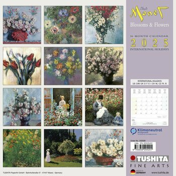 Calendrier 2025 Claude Monet - Bouquets de Fleurs
