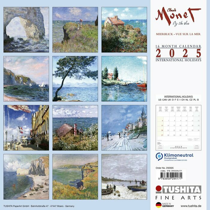 Calendrier Monet Mural 2025 Etretat
