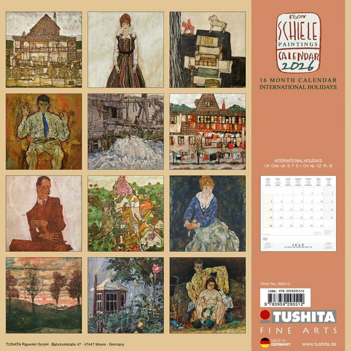 Calendrier Egon Schiele Mural 2026 Peinture