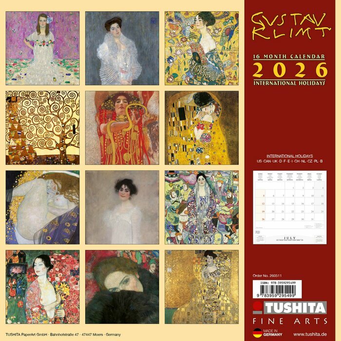 Calendrier Art 2026 Klimt Woman Femme