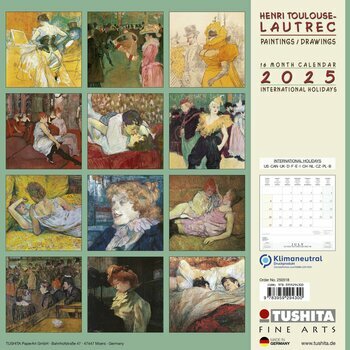 Calendrier 2025 Henri Toulouse Lautrec