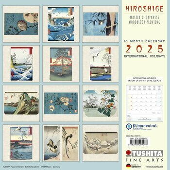 Calendrier 2025 Hiroshige Art Japonais