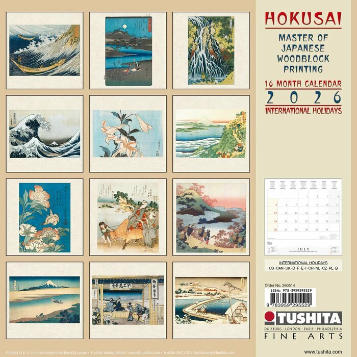 Calendrier Mural Hokusai 2026 Art Japonais