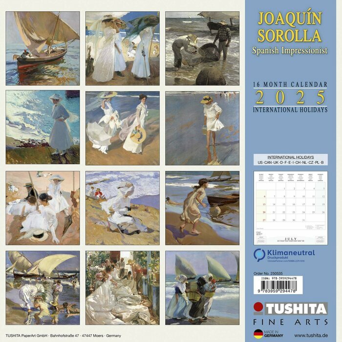Calendrier Mural 2025 Joaquiim Sorolla