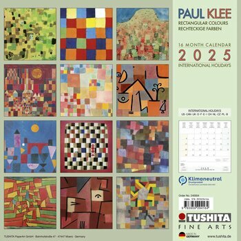 Calendrier 2025 Paul Klee Rectangles Couleurs