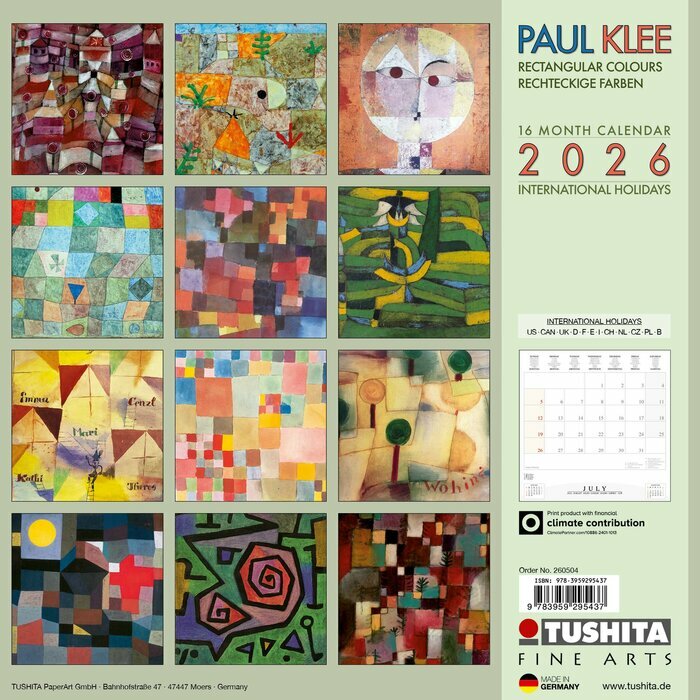 Calendrier Mural Paul Klee 2026