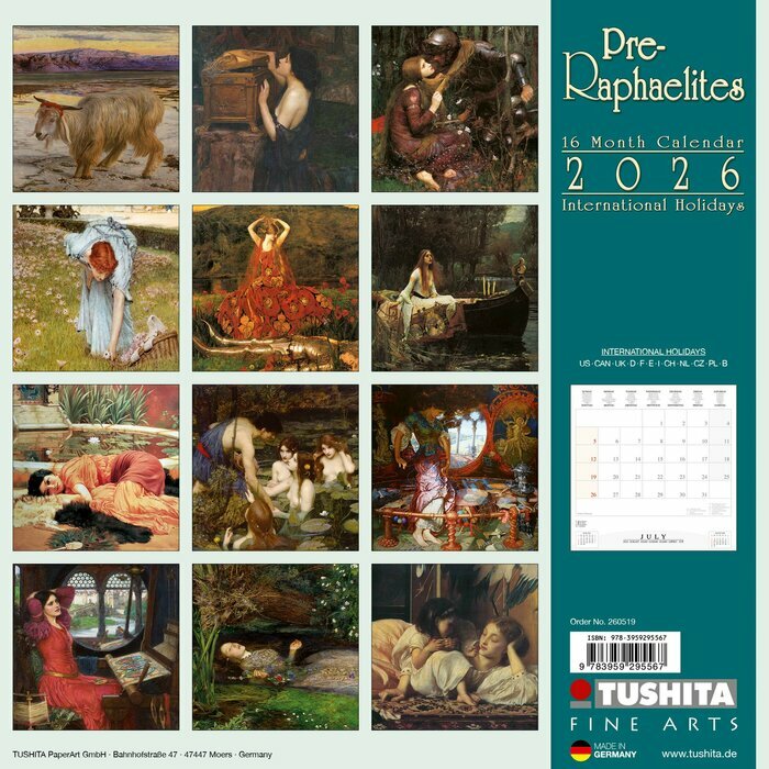 Calendrier Papier 2026 Pre-raphaelite Rosetti