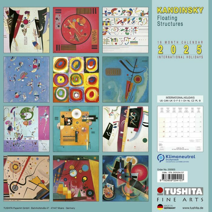 Calendrier Mural 2025 Wassily Kandinsky Structure Flottantes