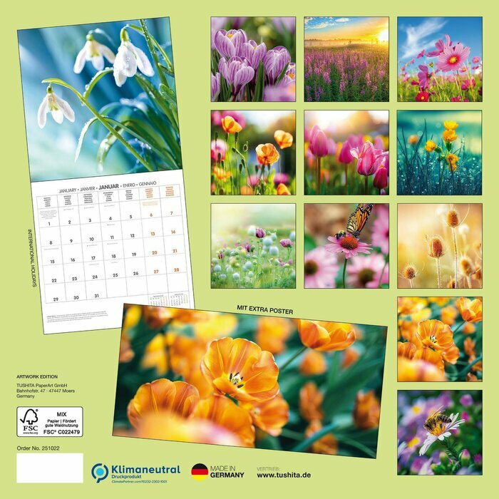 Calendrier Mural 2025 Fleurs du Jardin Crocus 