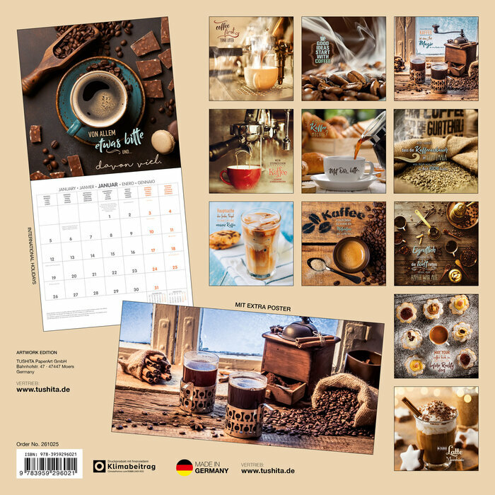 Calendrier Papier 2026 Café Capuccino