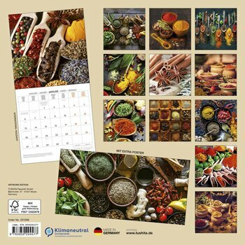 Calendrier 2025 Cuisine et épices avec Poster Offert