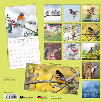 Calendrier 2025 Oiseaux avec Poster Offert