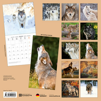 Calendrier 2025 Loups avec Poster Offert