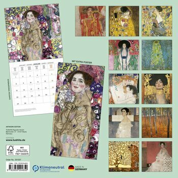 Calendrier 2025 Gustave Klimt avec Poster Offert